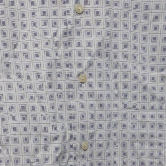 R&R CLASSICS, large 100% cotton, short sleeve button down shirt with pocket, GUC - Picture 7 of 11